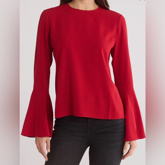 FRAME Tops - NWT ($398USD) FRAME Red Flutter Sleeve Blouse